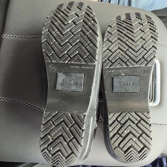 Sanita Danish Leather Black Clogs Workwear Nursing Doctor Minimalist Basic 39 - Picture 6 of 13